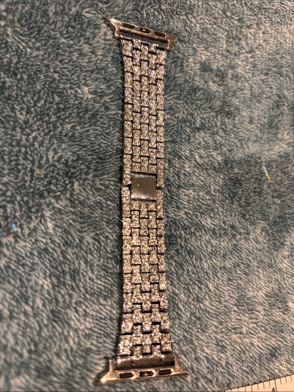 Women's Crystal-Embellished Silver Apple Watch Band
